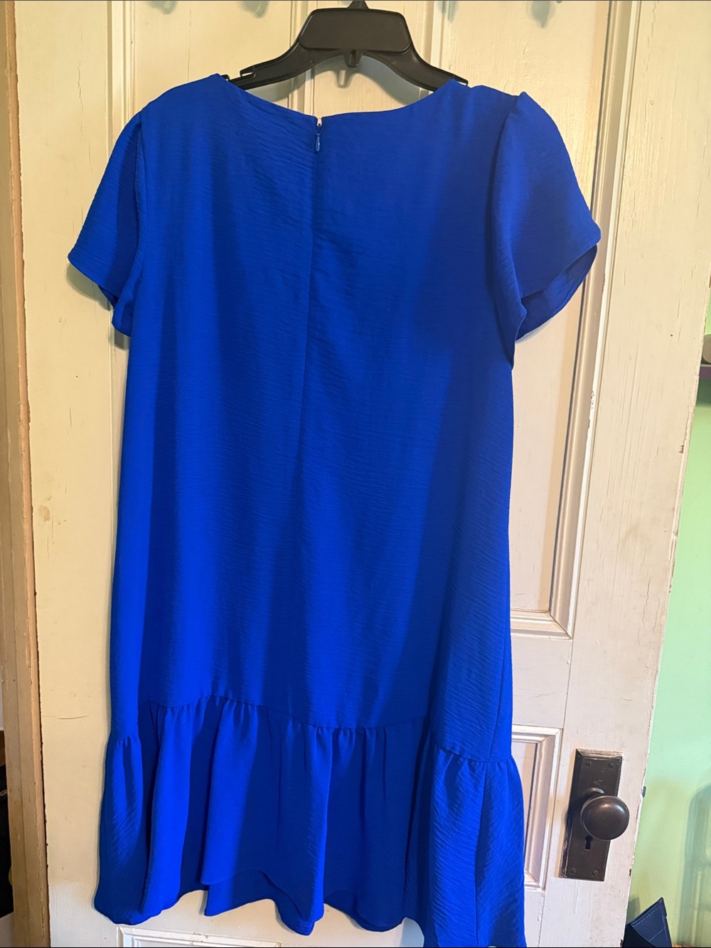 DKNY Cobalt Blue Ruffle-Hem Midi Dress - Picture 3 of 3